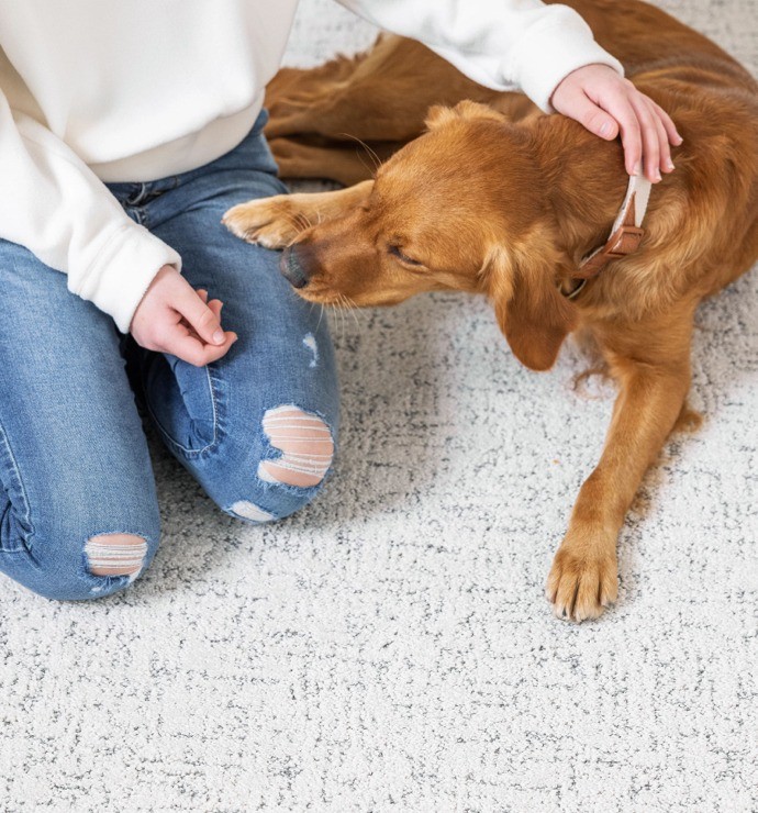 Don with girl on carpet floor | Plains Floor & Window Covering